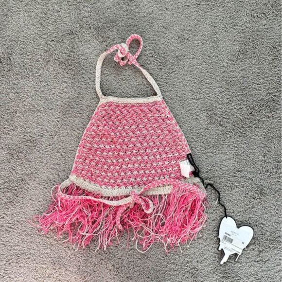 Marco Rambaldi‎ SSENSE Exclusive Knitted Braided Fringe Halter Top NWT Sz XS - Picture 7 of 7